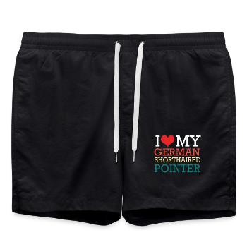 German Pointer Dog German Shorthair - Swim Trunks - black - Front - AI Model Male 185 light (185cm)