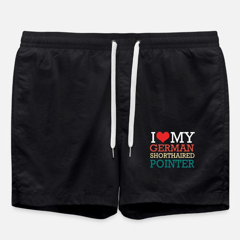 German Pointer Hund Deutsch Kurzhaar - Badeshorts - Schwarz