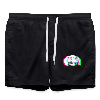 EDM - Chien - Glitch Rave Style - Short de bain - noir - Devant - AI Model Male 185 light (185cm)