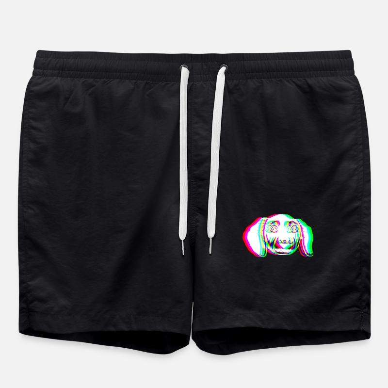 EDM - Chien - Glitch Rave Style - Short de bain - noir