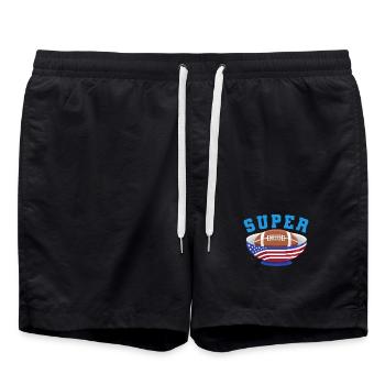 Équipe de fans de la finale du football américain, drôle - Short de bain - noir - Devant - AI Model Male 185 light (185cm)