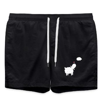 Sheep With Cloud In Love I In Love With Sheep Gift - Swim Trunks - black - Front - AI Model Male 185 light (185cm)
