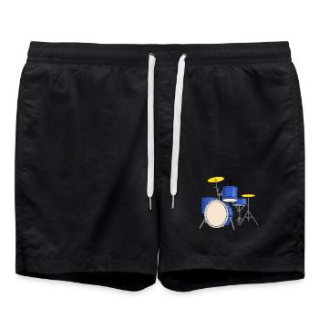 schlagzeug drummer musiker - Badeshorts - Schwarz - Vorne - AI Model Male 185 light (185cm)