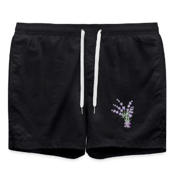 Bouquet of lavender - Swim Trunks - black - Front - AI Model Male 185 light (185cm)