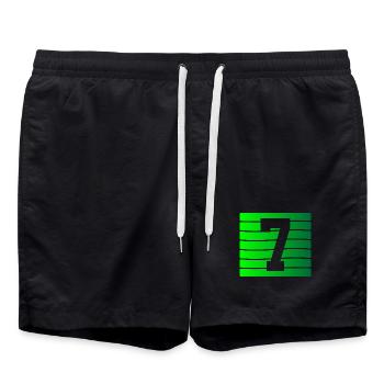 Design contrastant Green Stripe-7 - Short de bain - noir - Devant - AI Model Male 185 light (185cm)