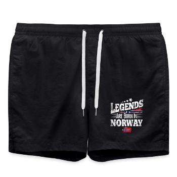 Legends Are Born In Norway - Swim Trunks - black - Front - AI Model Male 185 light (185cm)