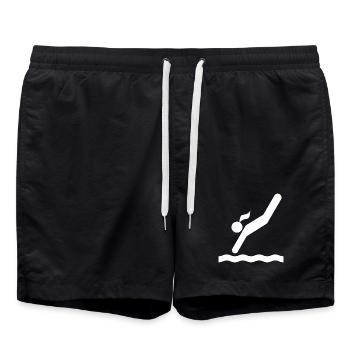 Turmspringen - Badeshorts - Schwarz - Vorne - AI Model Male 185 light (185cm)