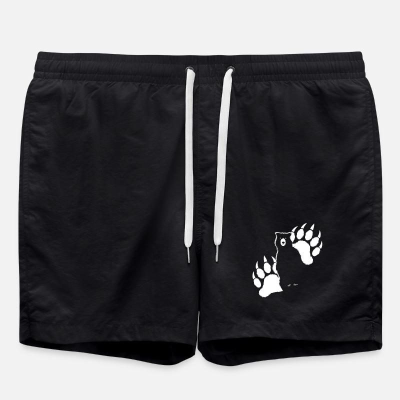 Grizzli-Bär - Badeshorts - Schwarz
