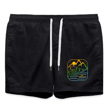 Kayak Outdoor Sport Rowing Paddling Canoe Design - Swim Trunks - black - Front - AI Model Male 185 light (185cm)