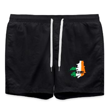 | du comté de Kerry Ireland Contour de la carte du drapeau - Short de bain - noir - Devant - AI Model Male 185 light (185cm)