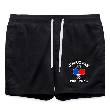 ping-pong, ping-pong sport, pongiste - Short de bain - noir - Devant - AI Model Male 185 light (185cm)
