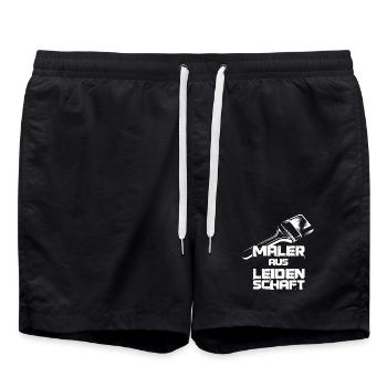 Maler aus Leidenschaft Symbol Pinsel icon Berufe - Badeshorts - Schwarz - Vorne - AI Model Male 185 light (185cm)