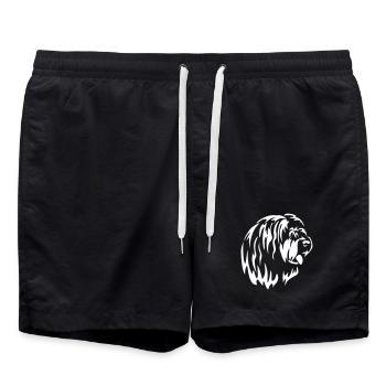 Tête de collie barbu « Black Edition » - Short de bain - noir - Devant - AI Model Male 185 light (185cm)