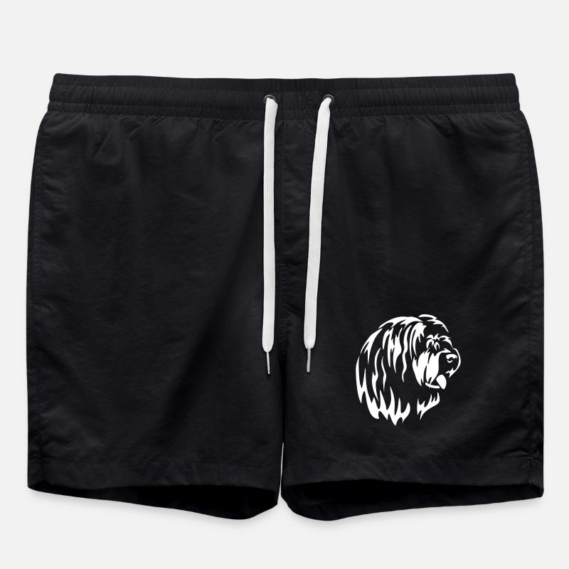 Bearded Collie Head "Black Edition" - Swim Trunks - black