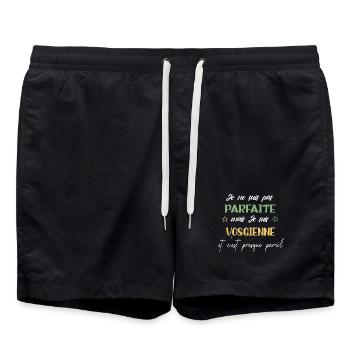 je ne suis pas parfait mais je suis vosgienne - Short de bain - noir - Devant - AI Model Male 185 light (185cm)