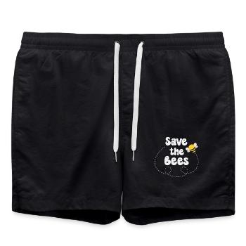 Biene Bienen - Badeshorts - Schwarz - Vorne - AI Model Male 185 light (185cm)
