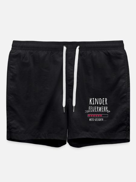 Kinderfeuerwehr Freiwillige Feuerwehr Geschenk - Badeshorts - Schwarz