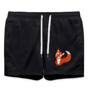 Fuchs Wald Tier Comic schlau cool Kinderzimmer - Badeshorts - Schwarz - Vorne - AI Model Male 185 light (185cm)