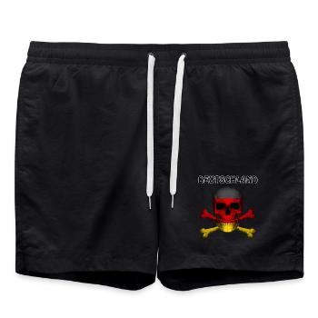 Skull Jolly Roger Pirate Flag Germany R6Z - Swim Trunks - black - Front - AI Model Male 185 light (185cm)