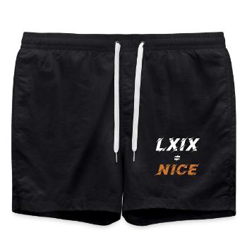 69=Nice en chiffres romains - Short de bain - noir - Devant - AI Model Male 185 light (185cm)