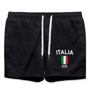 Italienische Flagge - Badeshorts - Schwarz - Vorne - AI Model Male 185 light (185cm)