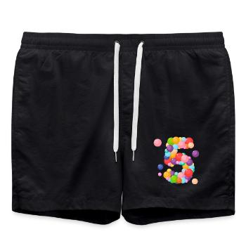 I am 5 years old, birthday 5 years, 5 years old - Swim Trunks - black - Front - AI Model Male 185 light (185cm)