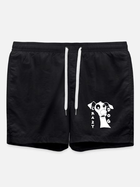 Chien fou en blanc - Short de bain - noir