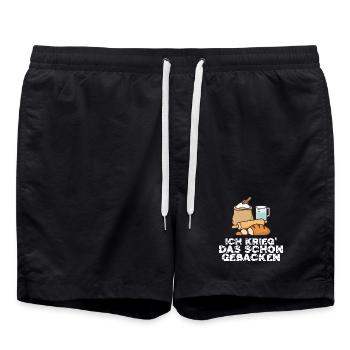 Ich krieg' das schon gebacken... - Badeshorts - Schwarz - Vorne - AI Model Male 185 light (185cm)