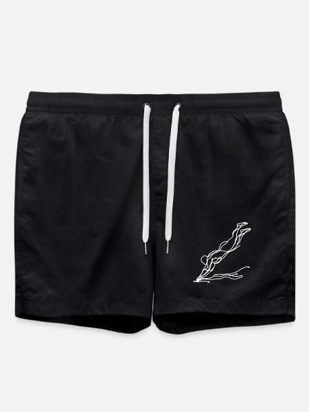Swimmer Girl Sketch - Swim Trunks - black