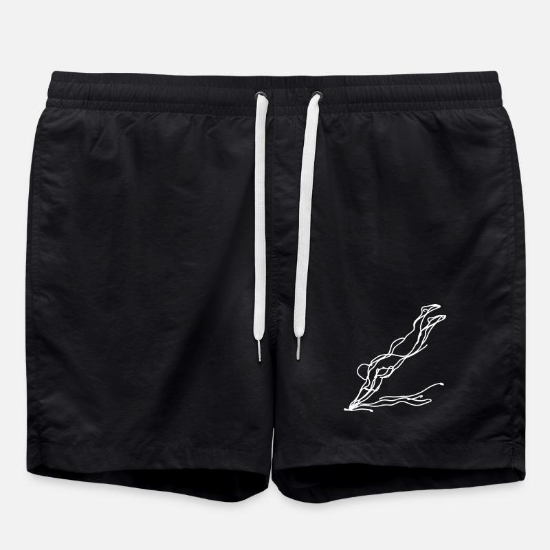 Croquis de fille nageuse - Short de bain - noir