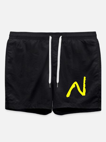 Buchstabe N - Badeshorts - Schwarz