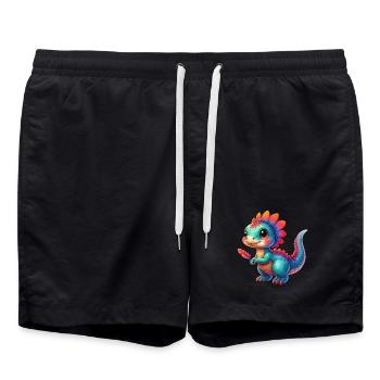 Dinosaure - Short de bain - noir - Devant - AI Model Male 185 light (185cm)