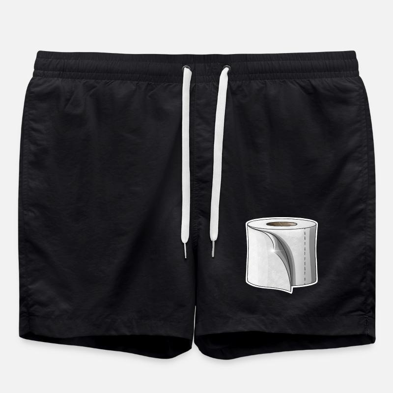 Toilettenpapier - Badeshorts - Schwarz