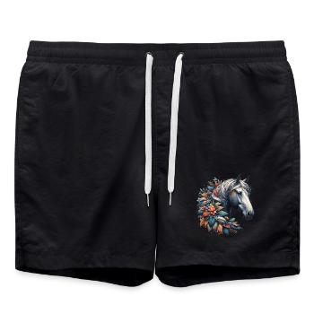 Pferd - Badeshorts - Schwarz - Vorne - AI Model Male 185 light (185cm)