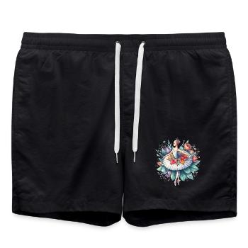 Balletttänzerin mit Tutu - Badeshorts - Schwarz - Vorne - AI Model Male 185 light (185cm)