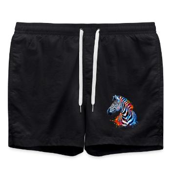 Zebra - Swim Trunks - black - Front - AI Model Male 185 light (185cm)