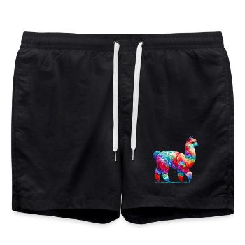 Alpaka - Badeshorts - Schwarz - Vorne - AI Model Male 185 light (185cm)