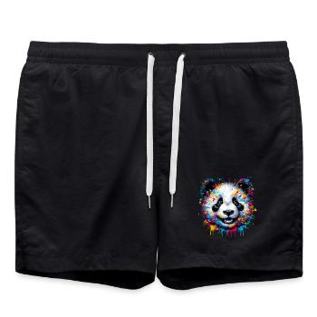 Panda - Badeshorts - Schwarz - Vorne - AI Model Male 185 light (185cm)