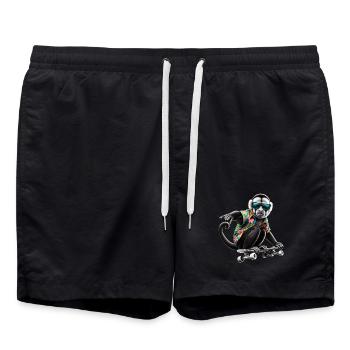 Ein cooler Affe auf einem Skateboard - Badeshorts - Schwarz - Vorne - AI Model Male 185 light (185cm)