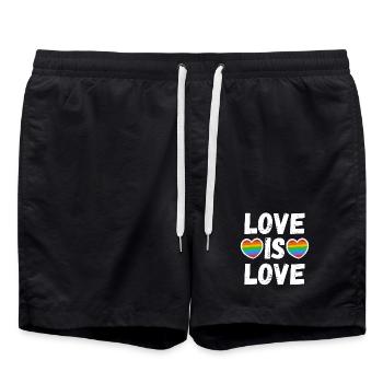 Love is love - Swim Trunks - black - Front - AI Model Male 185 light (185cm)