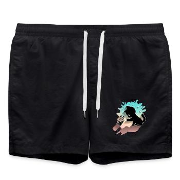 Kawaii Katze mit Bubble Tea Cute Sweet Kitty - Badeshorts - Schwarz - Vorne - AI Model Male 185 light (185cm)