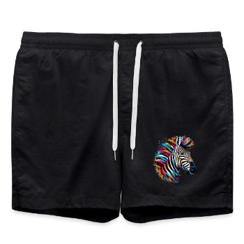 Zebra - Badeshorts - Schwarz - Vorne - AI Model Male 185 light (185cm)