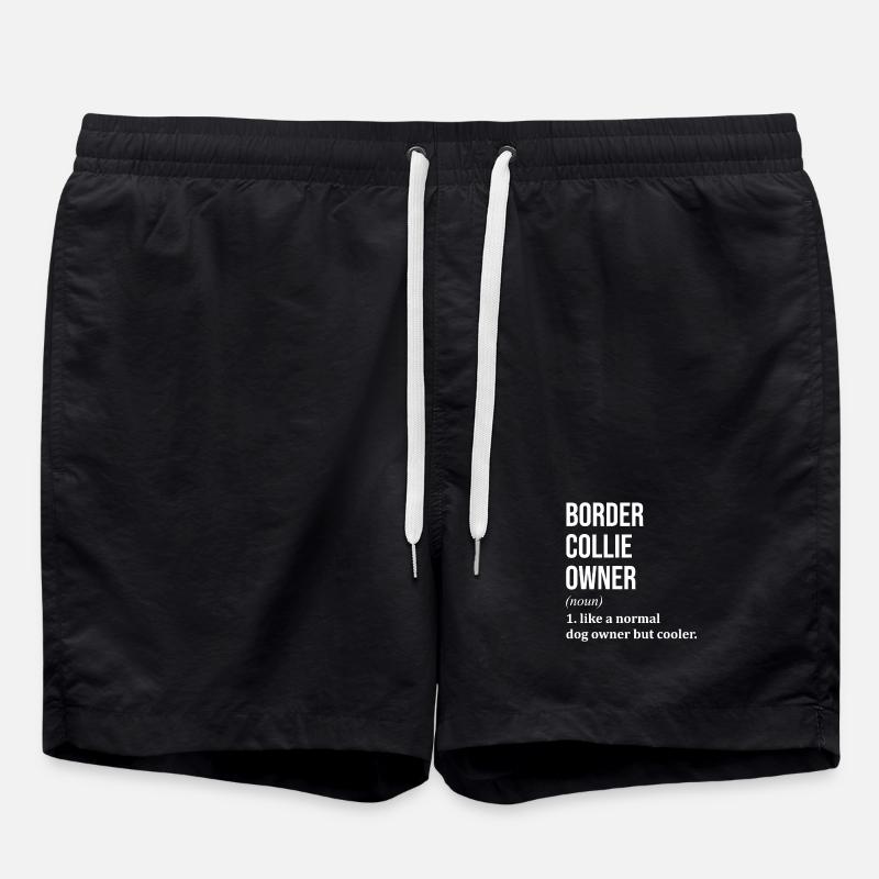 Border Collie - Badeshorts - Schwarz