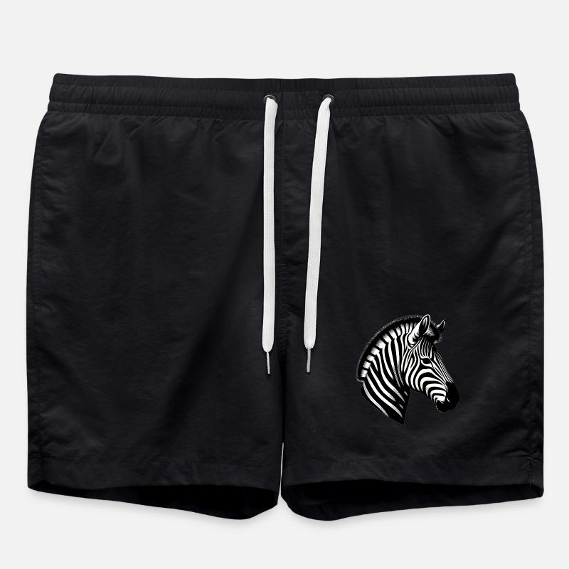 Zebra - Badeshorts - Schwarz