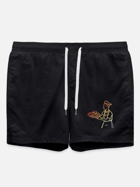 Vintage Pizzabäcker - Badeshorts - Schwarz