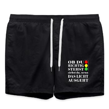 Si vous vous tenez correctement, vous verrez le feu de circulation - Short de bain - noir - Devant - AI Model Male 185 light (185cm)