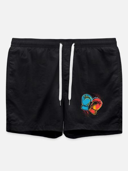Boxhandschuhe Grafik - Badeshorts - Schwarz