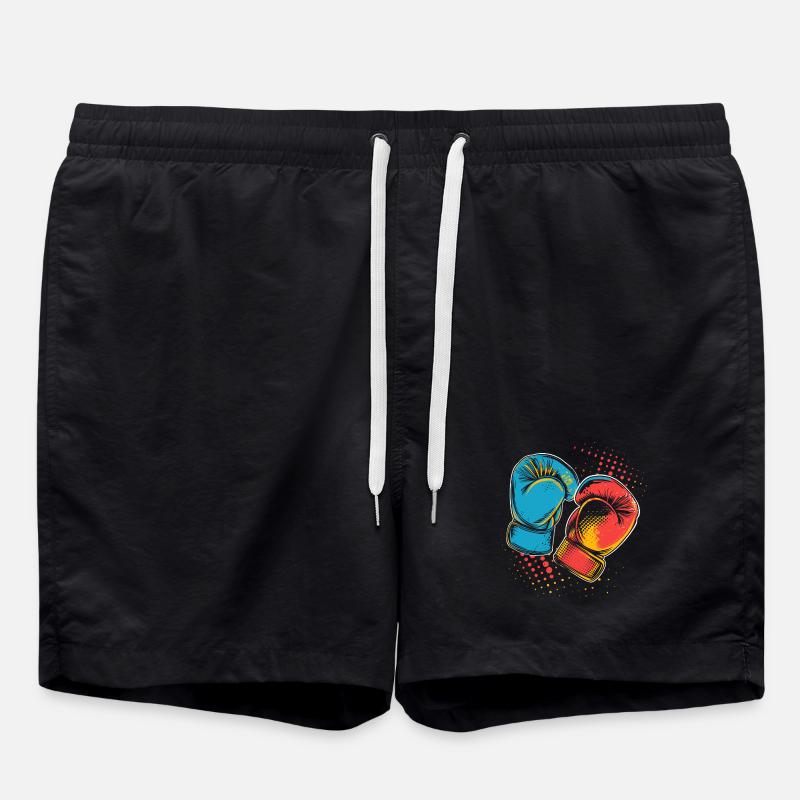 Boxhandschuhe Grafik - Badeshorts - Schwarz
