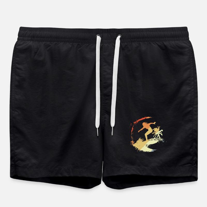 Surfer 80s - Swim Trunks - black