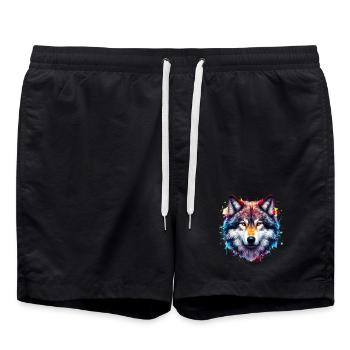 Wolf - Badeshorts - Schwarz - Vorne - AI Model Male 185 light (185cm)